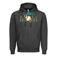 Charcoal Heather sport t ball mom Zipper Hoodie - Artiststas