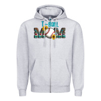 Heather Grey sport t ball mom Zipper Hoodie - Artiststas
