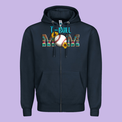Sport T Ball Mom Zipper Hoodie Designed By Artiststas