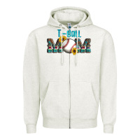 Oatmeal Heather sport t ball mom Zipper Hoodie - Artiststas