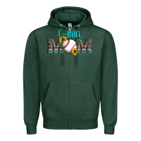 Sports Green sport t ball mom Zipper Hoodie - Artiststas