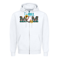 White sport t ball mom Zipper Hoodie - Artiststas