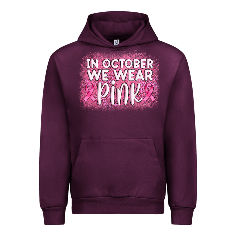 In October We Wear Pink Leopard Glitter Urban Hoodie by AdoDesignShop | Teevron