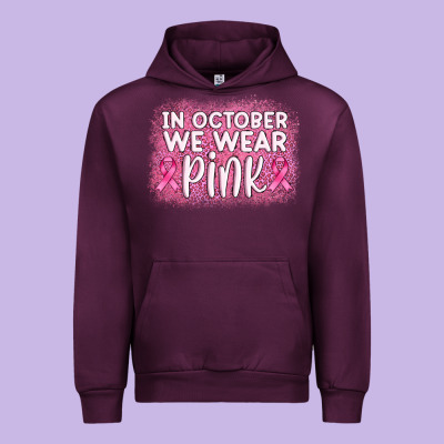 In October We Wear Pink Leopard Glitter Urban Hoodie Designed By Adodesignshop