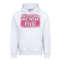White in october we wear pink leopard glitter Urban Hoodie - AdoDesignShop