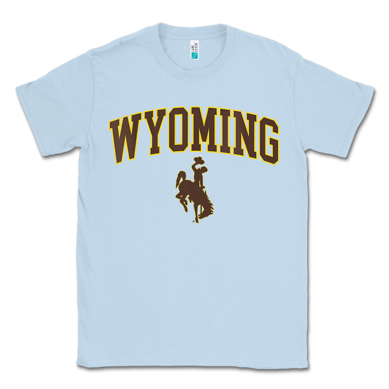 Womens Wyoming Cowboys Apparel Fan Favorite Arch Classic Tee by longCreatives | Teevron