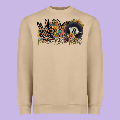 Peace Love Pool Heavyweight Sweatshirt Designed By Racoondesign