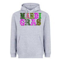 Heather Grey mardi gras Heavyweight Hoodie - BarkalooDesign