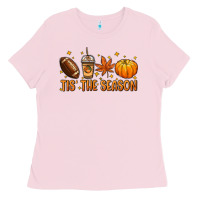 Bubblegum Pink Tis' the season Ladies Tee - NancyCooperArtShop