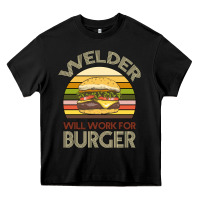 Black Welder Wıll Work For Burger Heavy Core Tee - Bettercallsaul