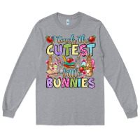 Heather Grey Easter Day I teach the cutest little bunnies Long Sleeve Tee - OliviaCreatesArt
