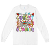 White Easter Day I teach the cutest little bunnies Long Sleeve Tee - OliviaCreatesArt