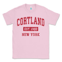 Bubblegum Pink Cortland New York NY Vintage Sports Design Red Design Sweat Classic Tee - longCreatives