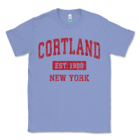 Colony Blue Cortland New York NY Vintage Sports Design Red Design Sweat Classic Tee - longCreatives