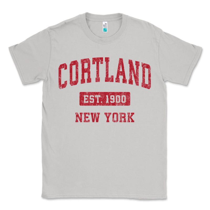 Cortland New York Ny Vintage Sports Design Red Design Sweat Classic Tee by longCreatives | Teevron
