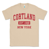 Mushroom Cortland New York NY Vintage Sports Design Red Design Sweat Classic Tee - longCreatives