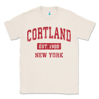 Natural Cortland New York NY Vintage Sports Design Red Design Sweat Classic Tee - longCreatives
