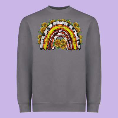 Sunflower Sports Rainbow Heavyweight Sweatshirt Designed By Racoondesign