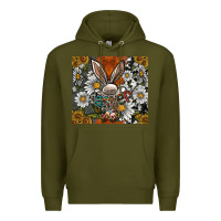 Army Green bunny Easter Premium Hoodie - CowhideDigitalArt