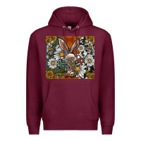 Burgundy bunny Easter Premium Hoodie - CowhideDigitalArt