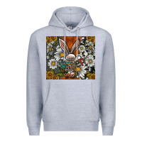 Heather Grey bunny Easter Premium Hoodie - CowhideDigitalArt