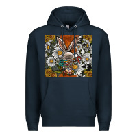 Navy bunny Easter Premium Hoodie - CowhideDigitalArt