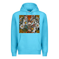 Ocean Blue bunny Easter Premium Hoodie - CowhideDigitalArt