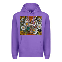 Purple bunny Easter Premium Hoodie - CowhideDigitalArt
