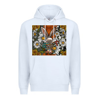 White bunny Easter Premium Hoodie - CowhideDigitalArt