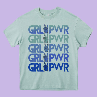 Girl Power Peace Heavy Core Tee Designed By Bettercallsaul