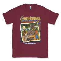 Burgundy R.L. Stine Goosebumps Halloween Say Cheese And Die Classic Tee - longCreatives
