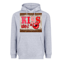 Heather Grey valentine's day kiss me Heavyweight Hoodie - BarkalooDesign