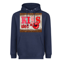 Navy valentine's day kiss me Heavyweight Hoodie - BarkalooDesign