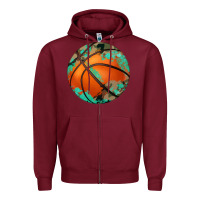 Burgundy western basketball camouflage glitter pattern Zipper Hoodie - Artiststas