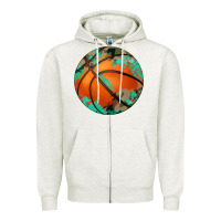 Oatmeal Heather western basketball camouflage glitter pattern Zipper Hoodie - Artiststas