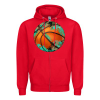 Red western basketball camouflage glitter pattern Zipper Hoodie - Artiststas