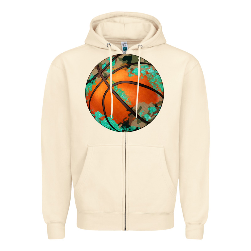 Western Basketball Camouflage Glitter Pattern Zipper Hoodie by Artiststas | Teevron