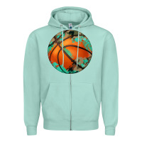 Seafoam western basketball camouflage glitter pattern Zipper Hoodie - Artiststas