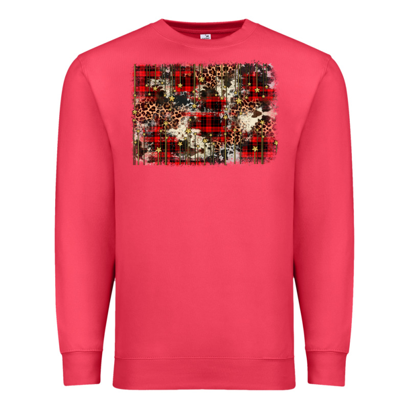 Christmas Leopard Cowhide Background Premium Sweatshirt by BarkalooDesign | Teevron