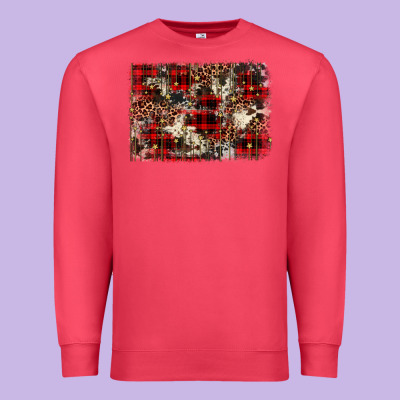 Christmas Leopard Cowhide Background Premium Sweatshirt Designed By Barkaloodesign