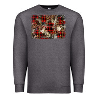 Charcoal Heather christmas leopard cowhide background Premium Sweatshirt - BarkalooDesign