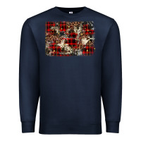 Navy christmas leopard cowhide background Premium Sweatshirt - BarkalooDesign