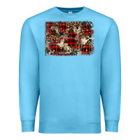 Ocean Blue christmas leopard cowhide background Premium Sweatshirt - BarkalooDesign