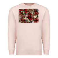 Pale Pink christmas leopard cowhide background Premium Sweatshirt - BarkalooDesign