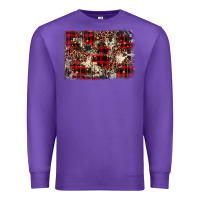 Purple christmas leopard cowhide background Premium Sweatshirt - BarkalooDesign