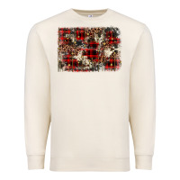 Sandshell christmas leopard cowhide background Premium Sweatshirt - BarkalooDesign