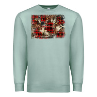Seafoam christmas leopard cowhide background Premium Sweatshirt - BarkalooDesign