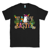 Black Happy Easter with cowboy Easter Day Classic Tee - HowdyJamesFarm