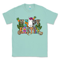Seafoam Happy Easter with cowboy Easter Day Classic Tee - HowdyJamesFarm