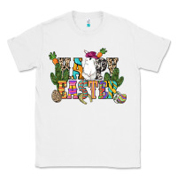 White Happy Easter with cowboy Easter Day Classic Tee - HowdyJamesFarm